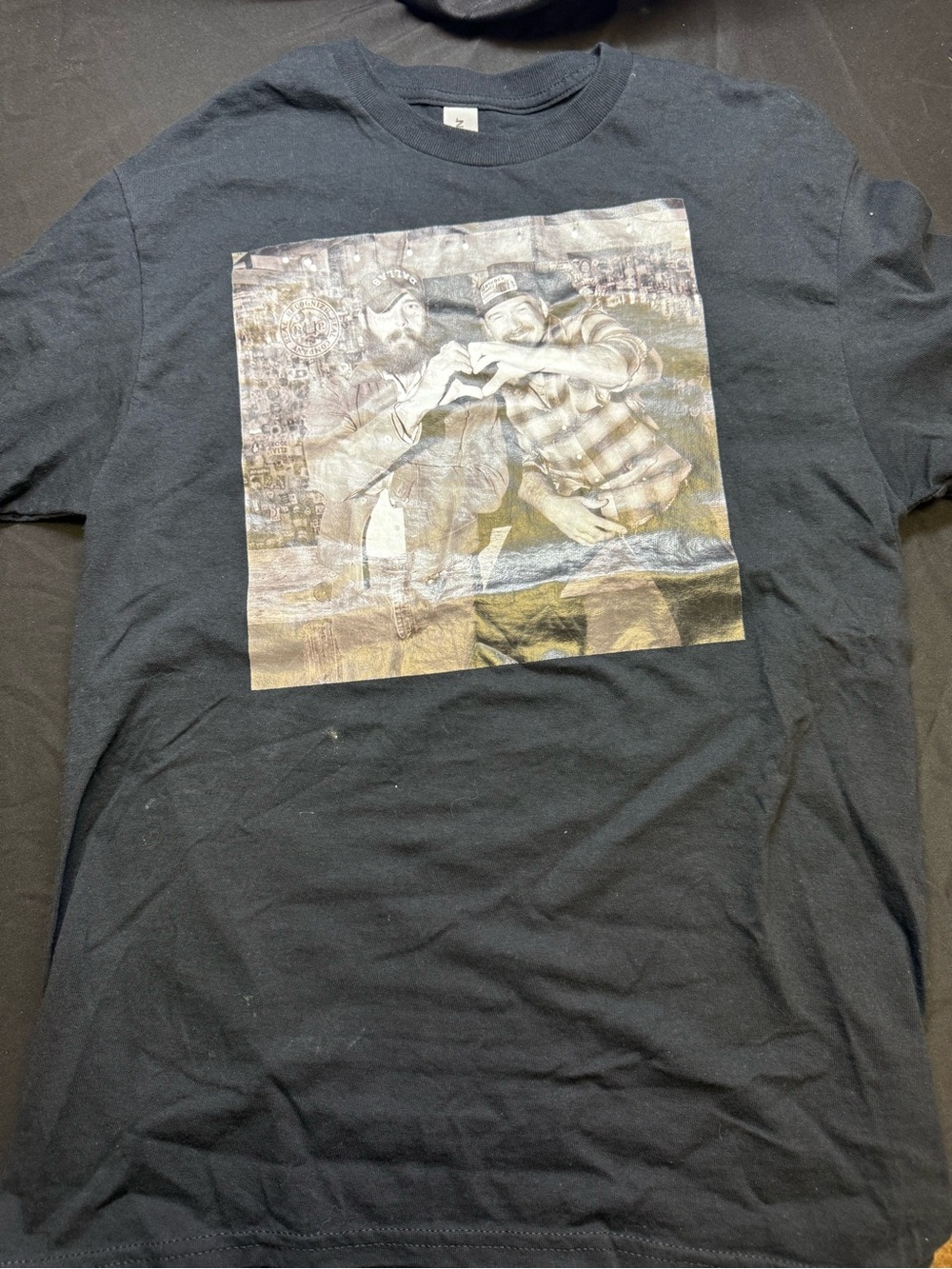 Post Malone Gildan Black Short Sleeve Graphic Tee with Photo Print (M)